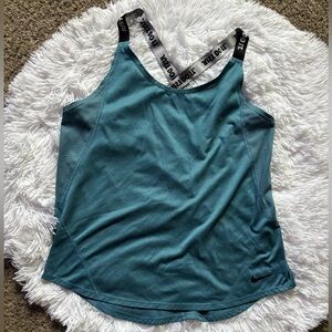 Nike Tank Top Racerback Dark Teal Stretchy Active Womens Size Medium